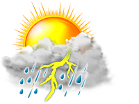 Intervalos nubosos con tormenta y lluvia escasa